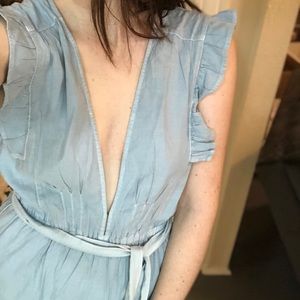 Low cut Blue Romper